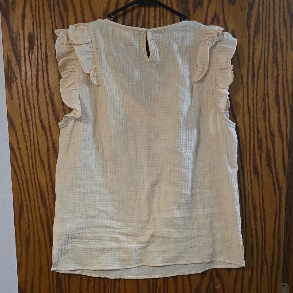 BiBi Cream Ruffle Sleeve Top - Picture 3 of 3